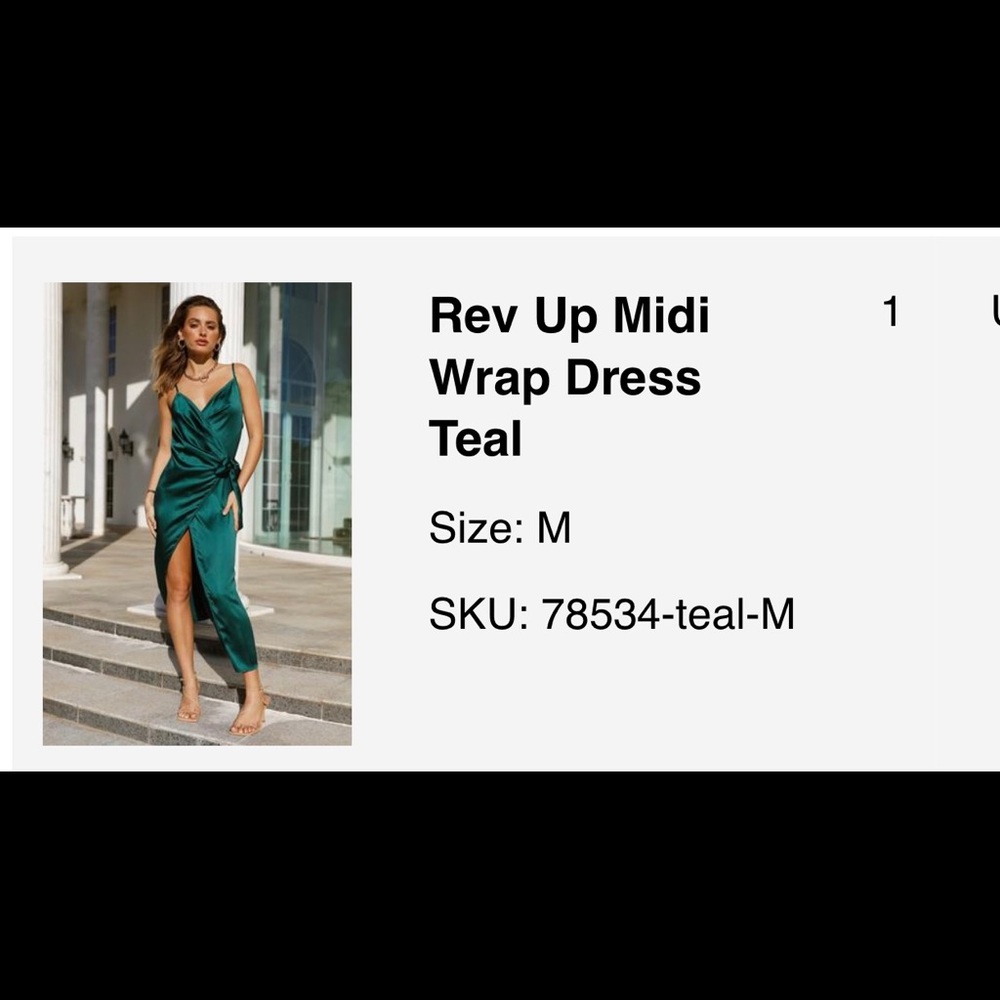 Hello Molly Green Wrap Midi Dress - size M